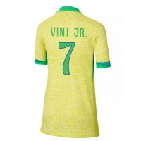 Fotbalové Dres Brazílie Vinicius Junior #7 Dámské Domácí Copa America 2024 Krátký Rukáv